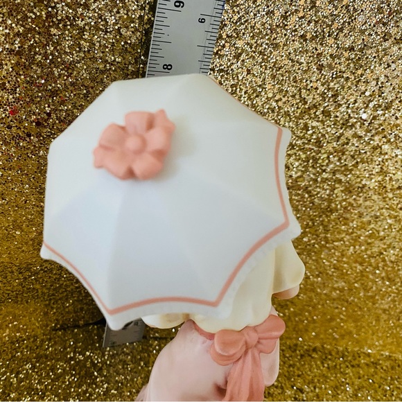 Home Interior Lady Figurine  14004 Pearl Parasol Pink Umbrella Homco new no box - Picture 4 of 11
